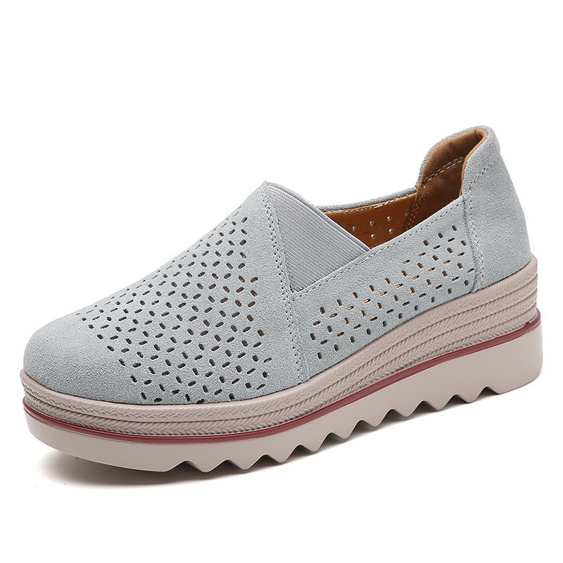 OrthoStep Platform Loafer Women's Gray Suede Comfort