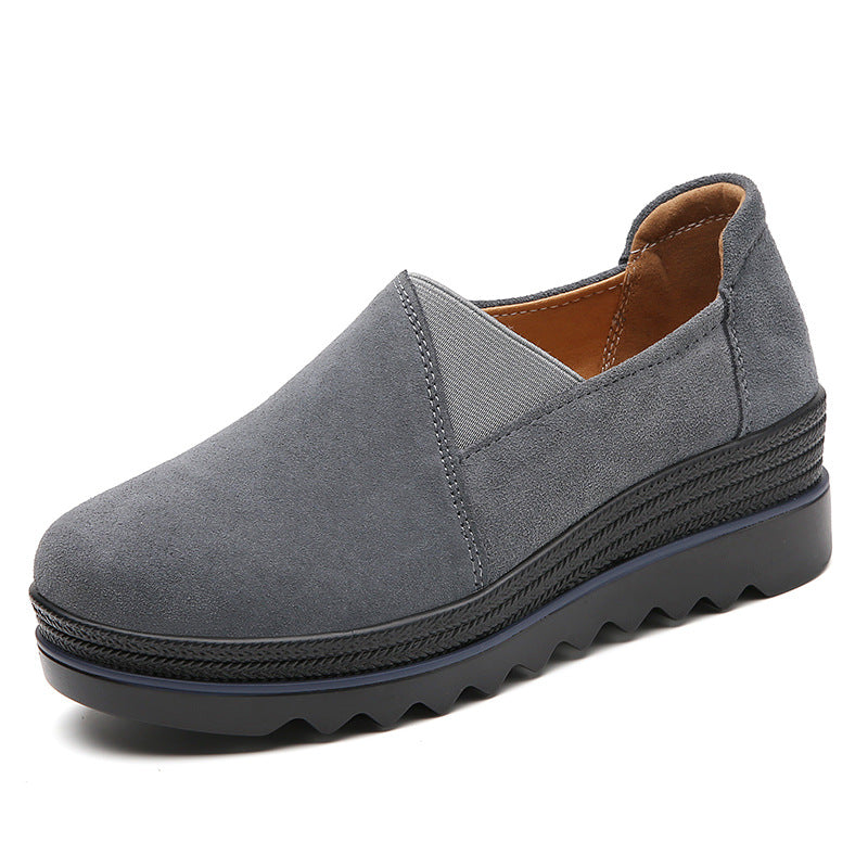 OrthoStep Platform Loafer Women's Gray Suede Comfort
