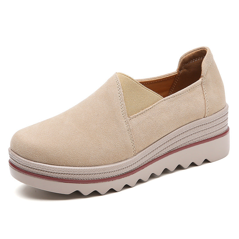 OrthoStep Platform Loafer Women's Gray Suede Comfort