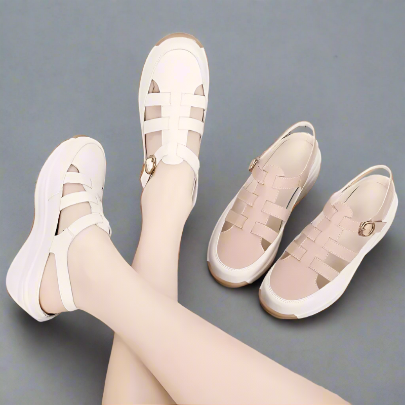 Stabile Keilsandalen aus Leder mit Airflow – Für sicheren & frischen Schritt
