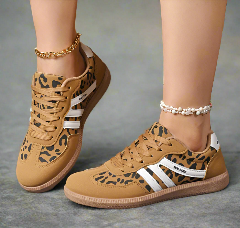 Urban Leopard Patchwork Sneakers Women Non-Slip Sole
