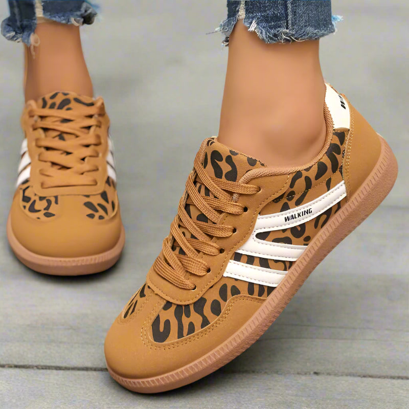 Urban Leopard Patchwork Sneakers Women Non-Slip Sole
