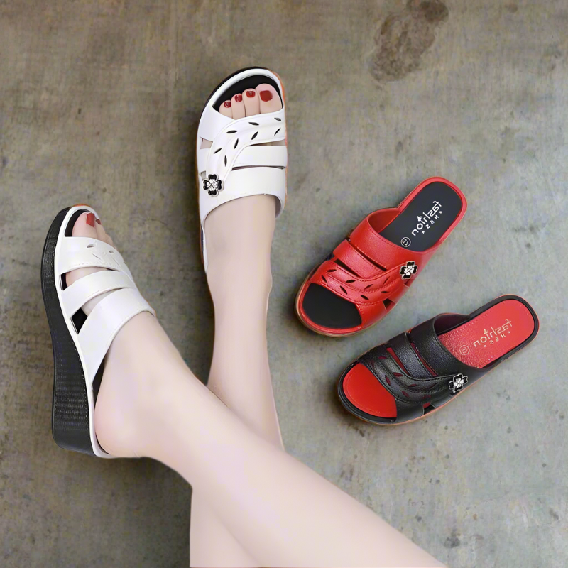 Fashion platform sandals women 5 cm heel black size 38