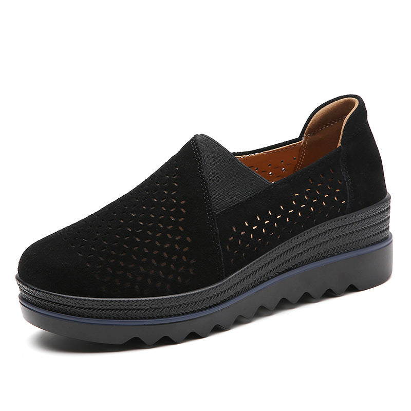 OrthoStep Platform Loafer Women's Gray Suede Comfort