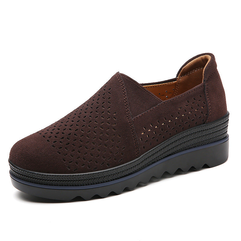 OrthoStep Platform Loafer Women's Gray Suede Comfort