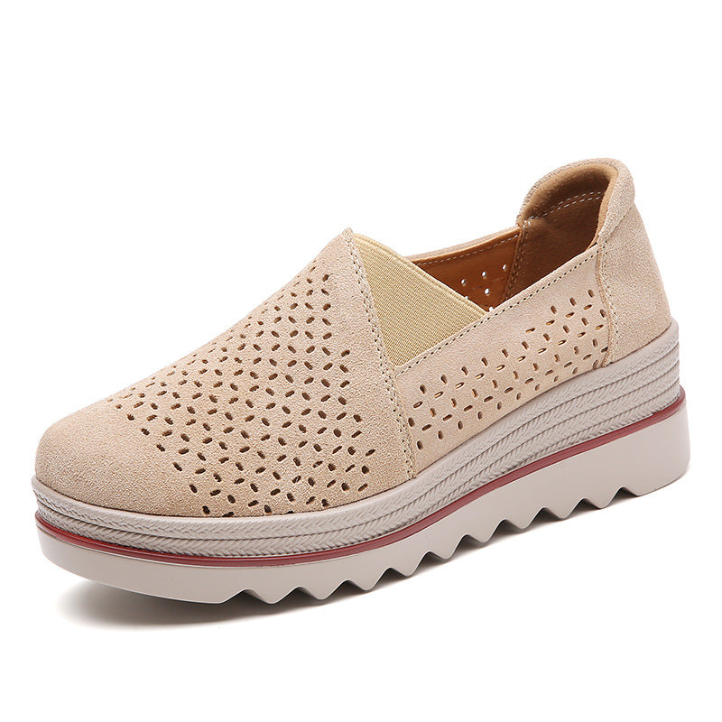 OrthoStep Platform Loafer Women's Gray Suede Comfort