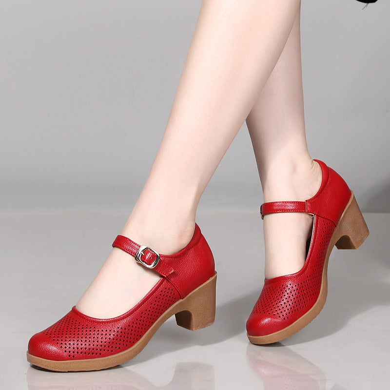Women's Sandals Block Heel Black Breathable Comfort