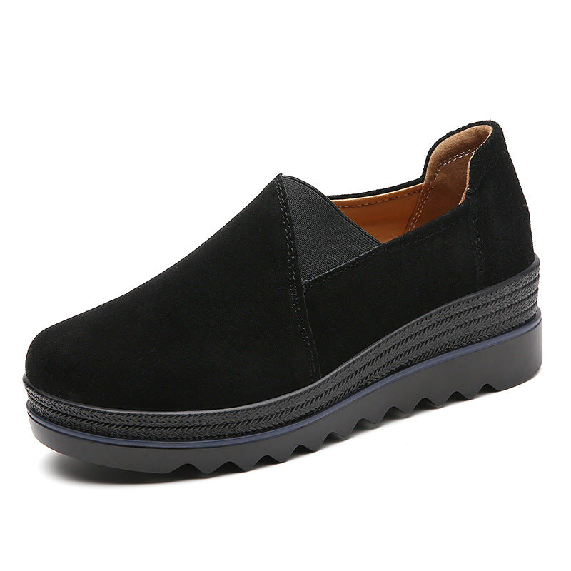 OrthoStep Platform Loafer Women's Gray Suede Comfort
