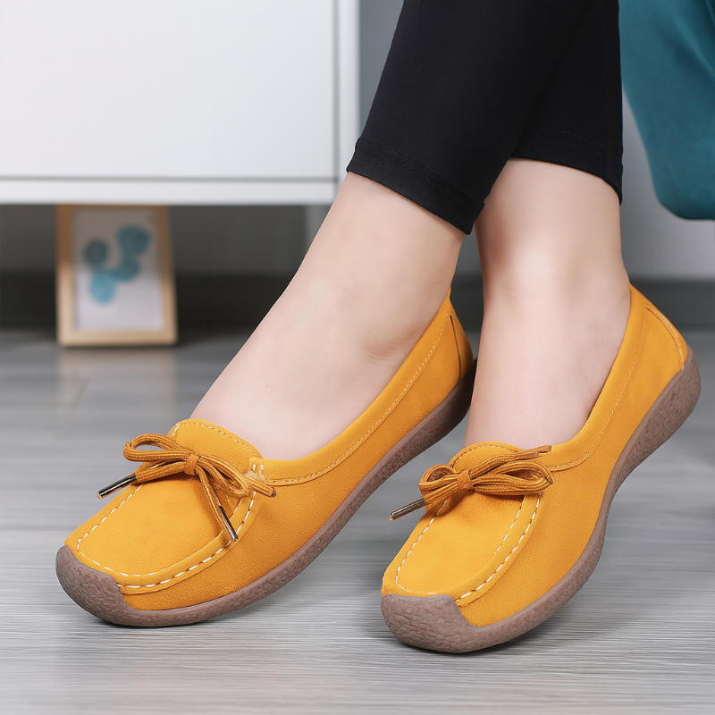 Damen Ballerinas Marineblau Bequeme Sohle Alltagstauglich