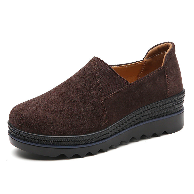 OrthoStep Platform Loafer Women's Gray Suede Comfort