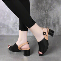 Elegante Sandalen mit offenem Zehenbereich & Fersenriemen – Halluxfreundlich & modisch