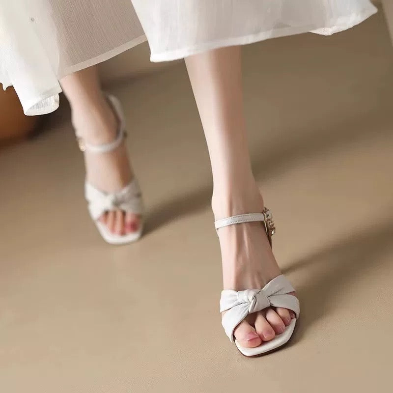 Damen-Absatzschuhe mit Bow-Knot & Knöchelbändchen – Perfekt für besondere Anlässe