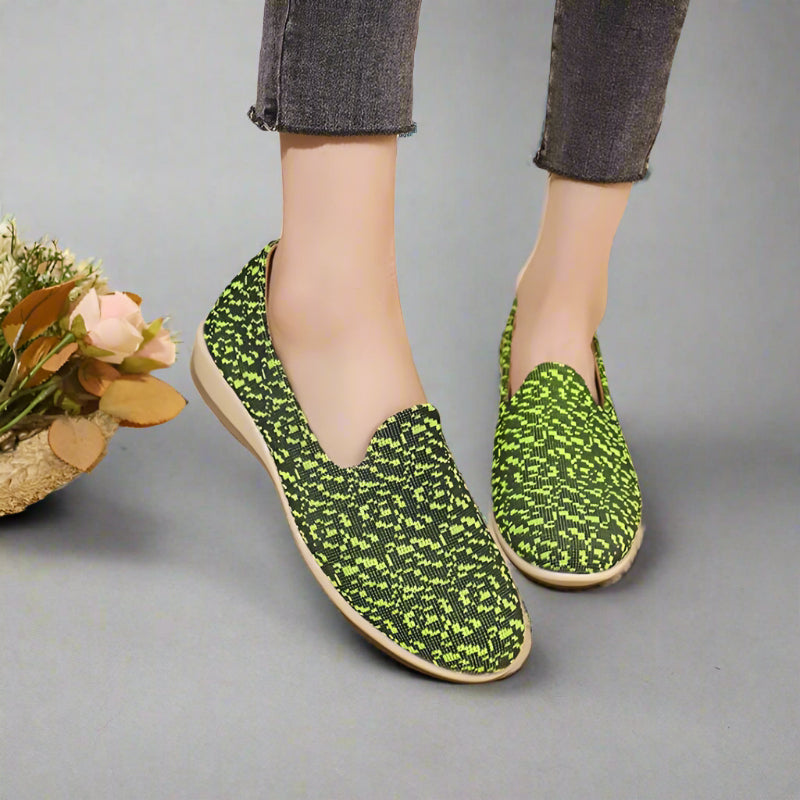 Comfortable Slipon Loafers Women's Vibrant Pattern Blue Unknown