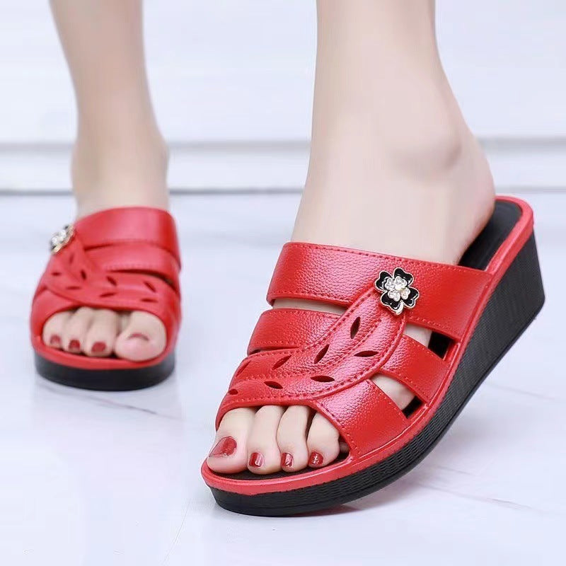 Fashion platform sandals women 5 cm heel black size 38
