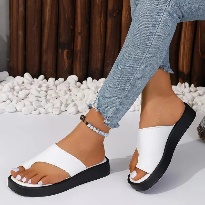 Women's Open Toe Sandals Black Hallux Protection Summer Shoes