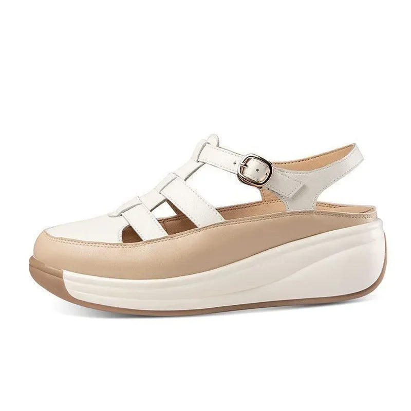 Stabile Keilsandalen aus Leder mit Airflow – Für sicheren & frischen Schritt