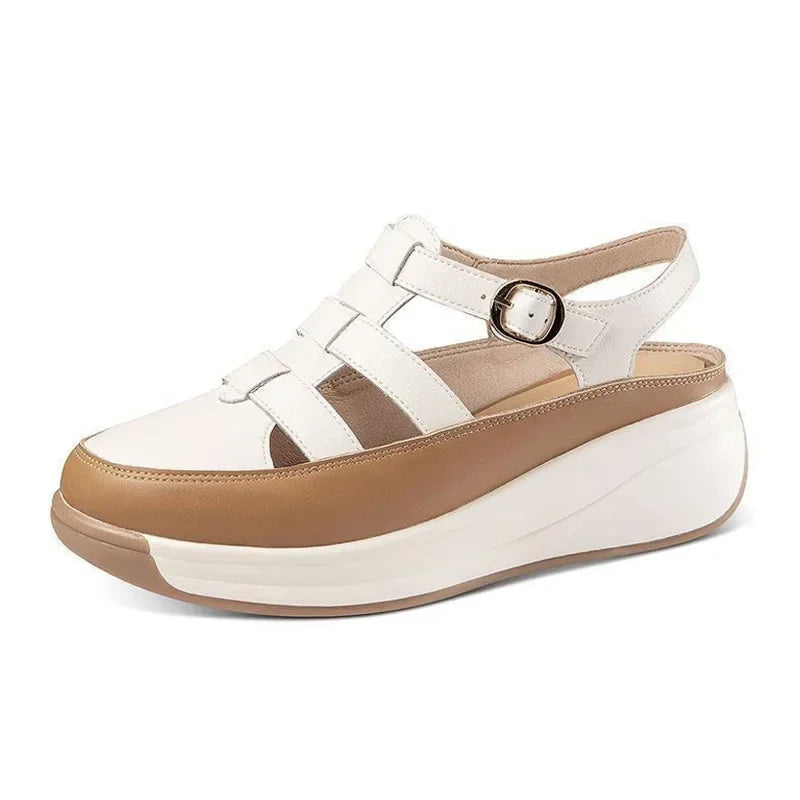Stabile Keilsandalen aus Leder mit Airflow – Für sicheren & frischen Schritt