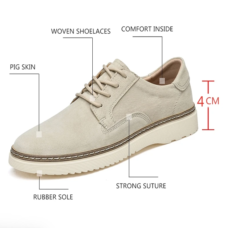 Klassische Erhöhungsschuhe mit edlem Loafer-Design