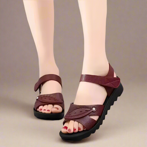 Effortless Leather Sandals Women Air Cushion Orthopedic