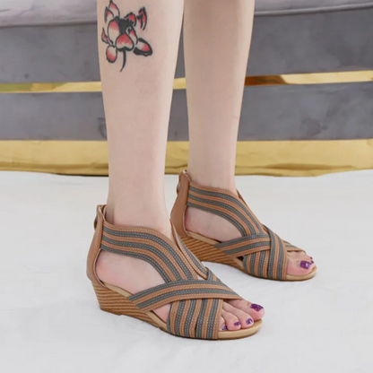 Elegant wedge sandals boho with bunion 5 cm heel