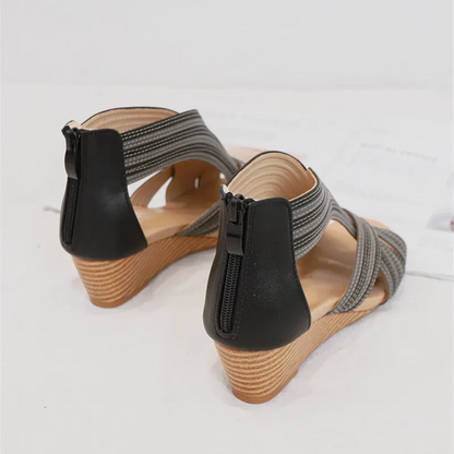 Elegant wedge sandals boho with bunion 5 cm heel