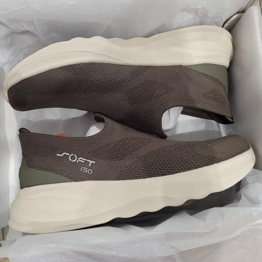Soft Go Orthopedic Walking Shoes Brown With Arch Support