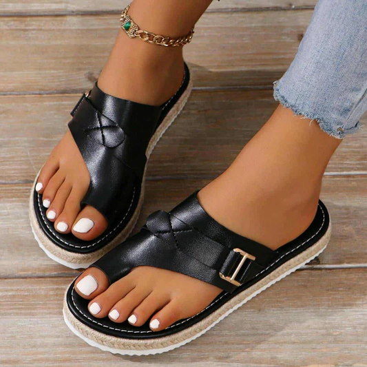 Offene PU Leder Sandalen für Hallux Valgus und Hammerzehen – Komfortabel und modisch durch den Sommer