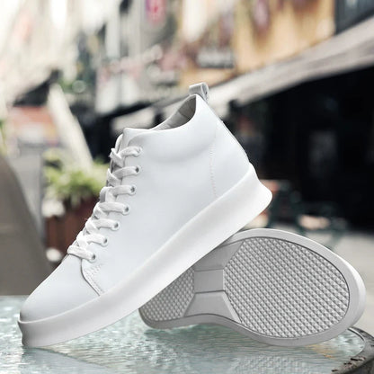 Stylish unisex sneakers with 8 cm elevation, black