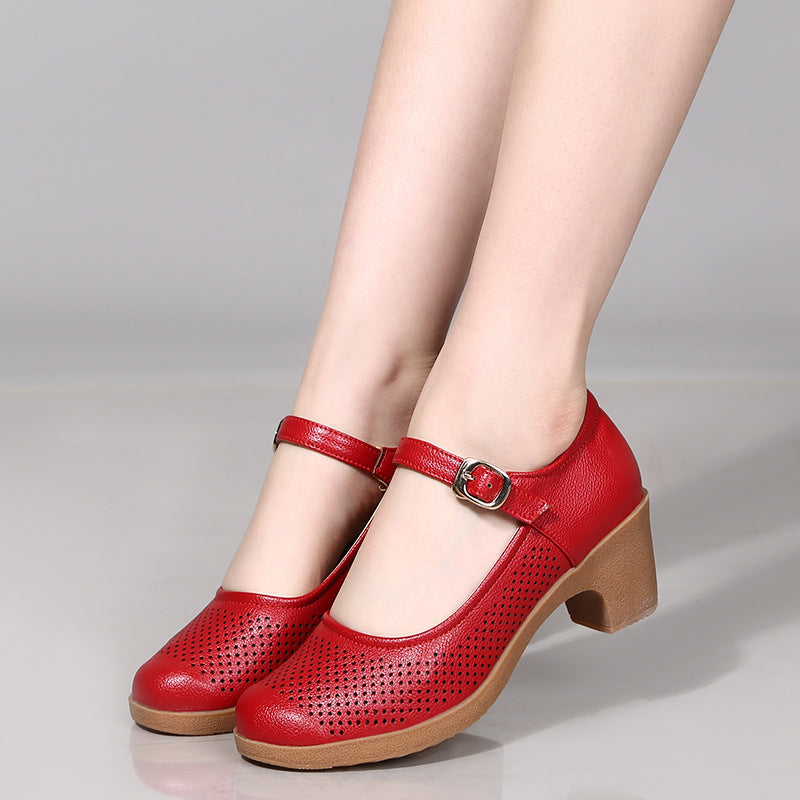 Women's Sandals Block Heel Black Breathable Comfort