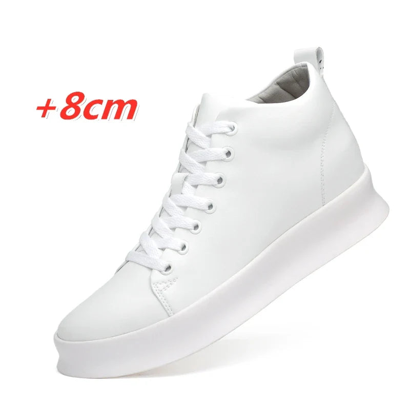 Stylish unisex sneakers with 8 cm elevation, black