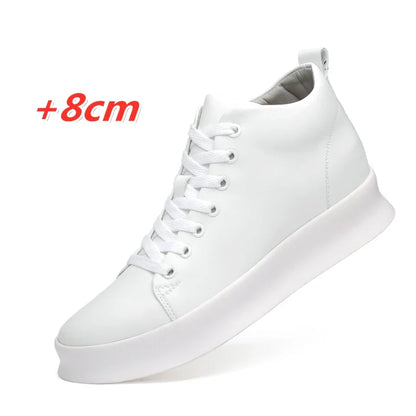 Stylish unisex sneakers with 8 cm elevation, black