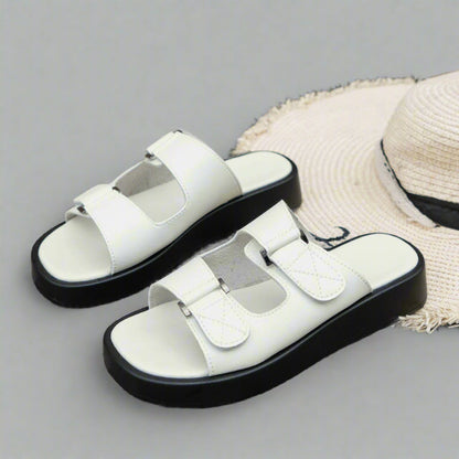 Damen Klettverschluss Sandalen Mit Plattform Sohle