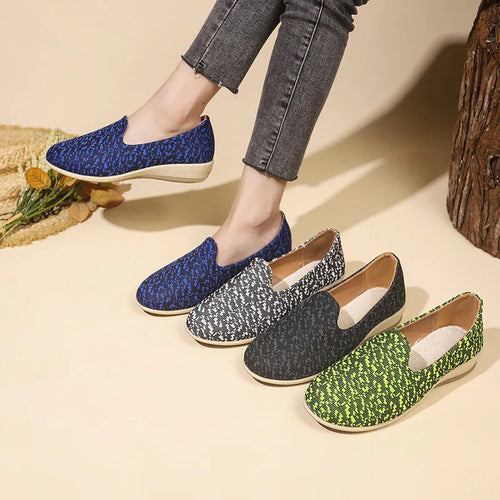 Comfortable Slipon Loafers Women's Vibrant Pattern Blue Unknown