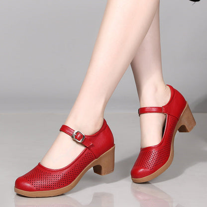 Women's Sandals Block Heel Black Breathable Comfort