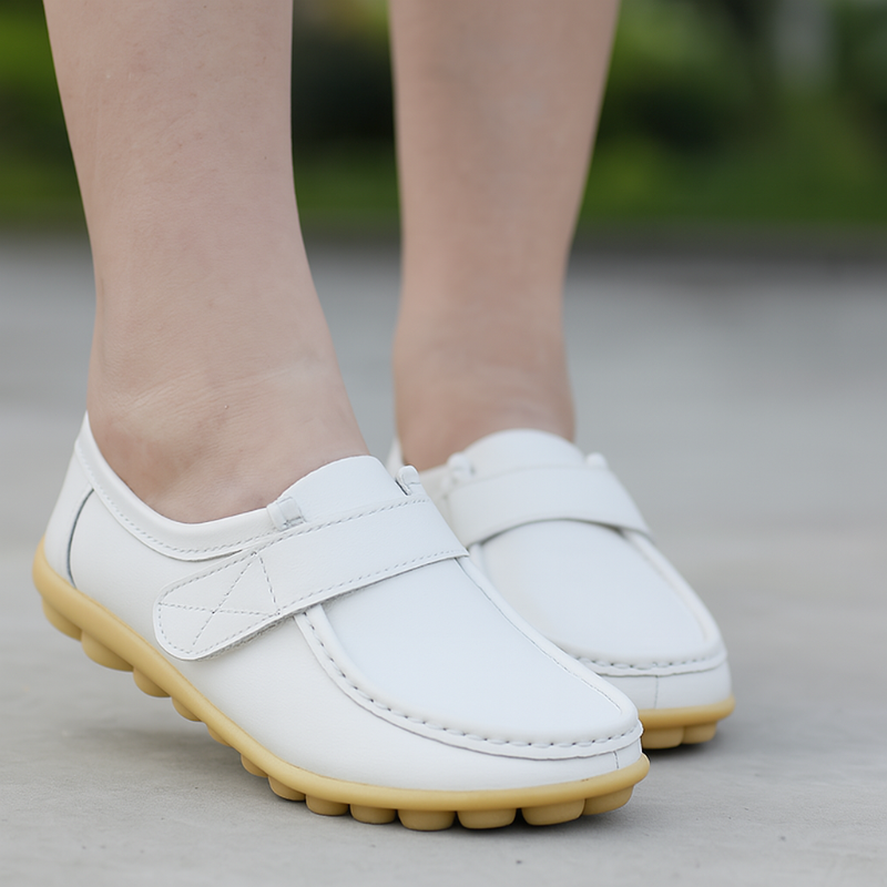 Orthopädische Lederloafer Damen Mit Klettverschluss