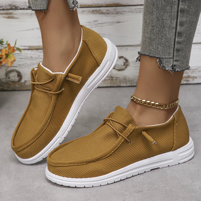 Cora Women's Slip-On Sneakers | Breathable Canvas, Platform Design 10