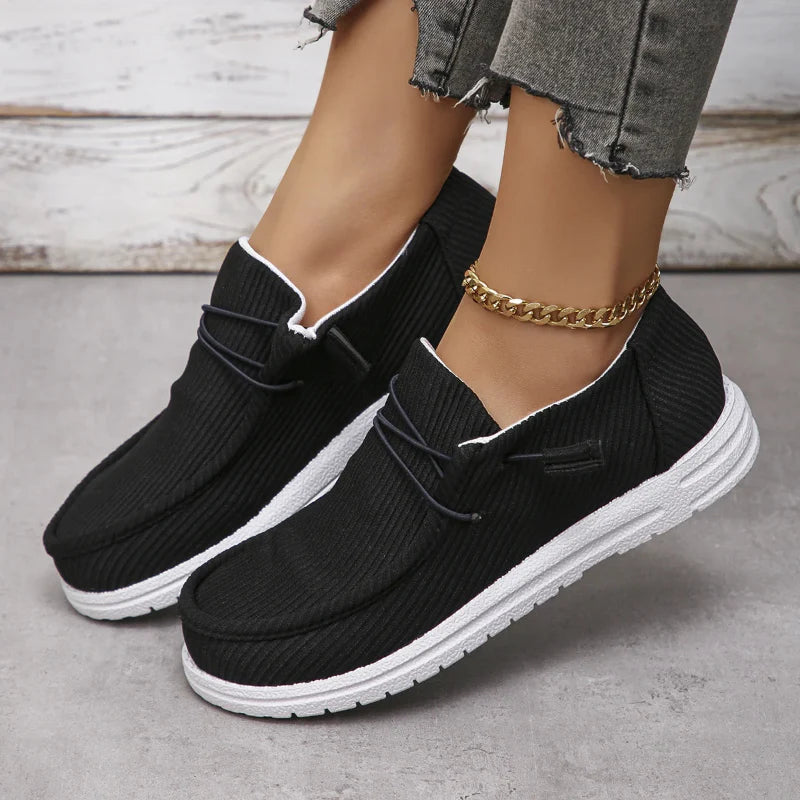 Cora Women's Slip-On Sneakers | Breathable Canvas, Platform Design 2