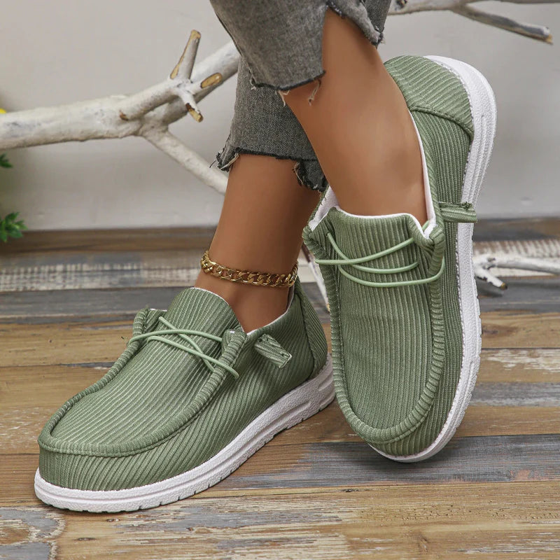 Cora Women's Slip-On Sneakers | Breathable Canvas, Platform Design 5