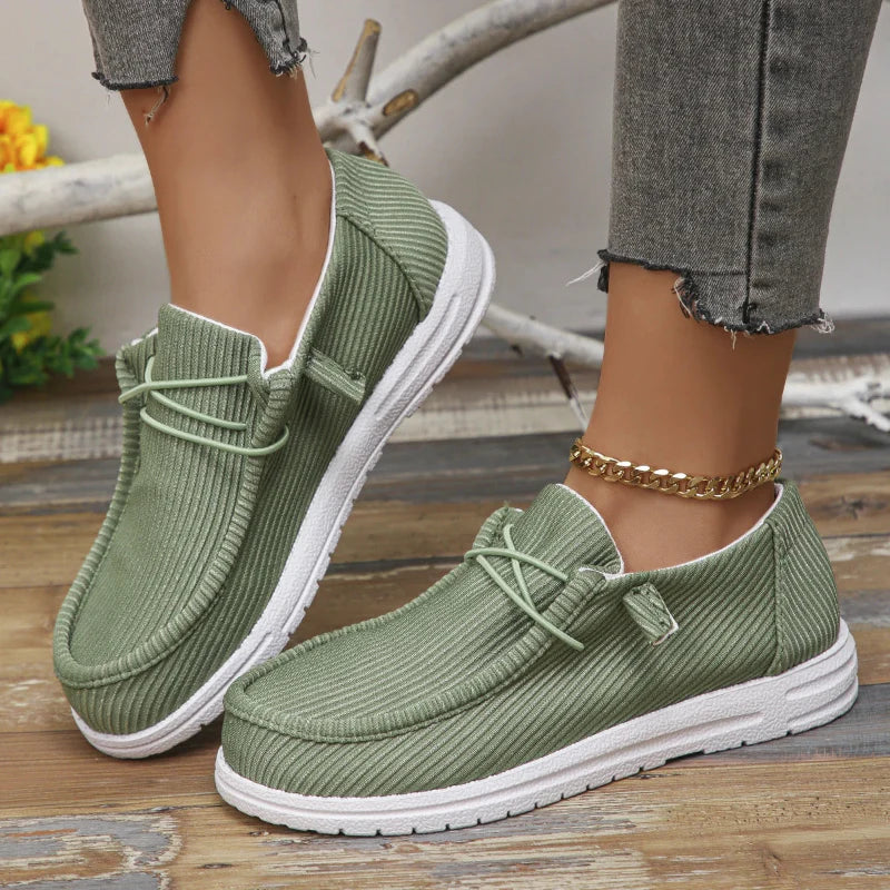 Cora Women's Slip-On Sneakers | Breathable Canvas, Platform Design 7