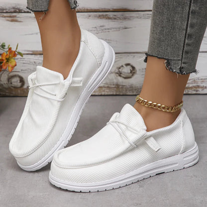 Cora Women's Slip-On Sneakers | Breathable Canvas, Platform Design 8