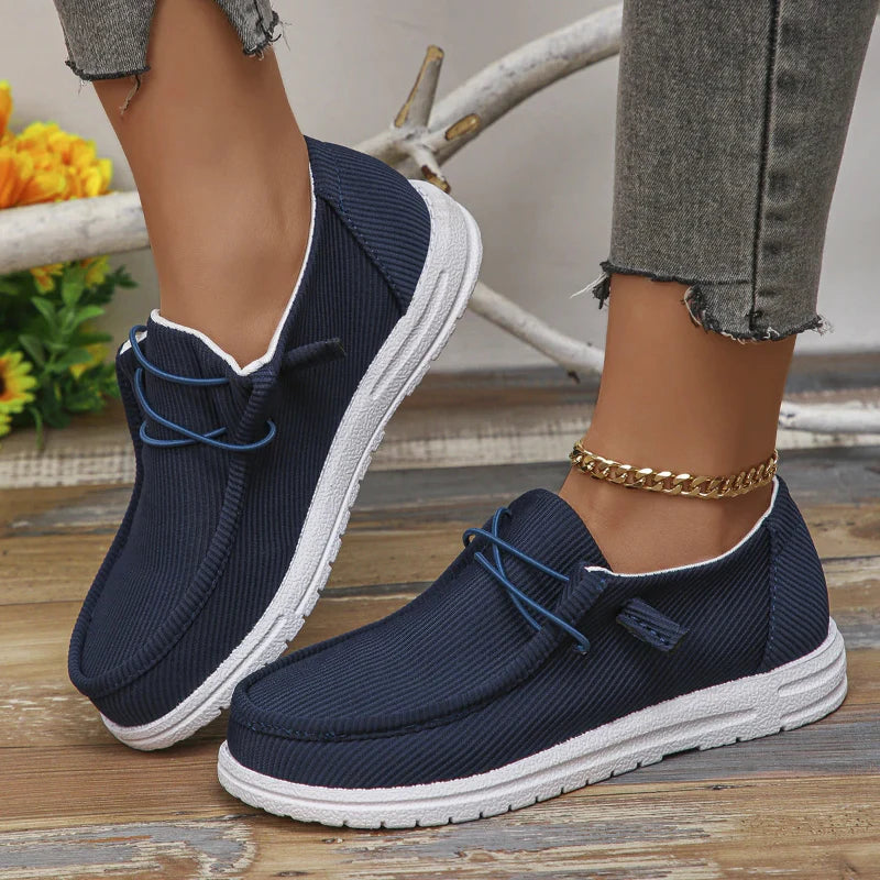Cora Women's Slip-On Sneakers | Breathable Canvas, Platform Design 9