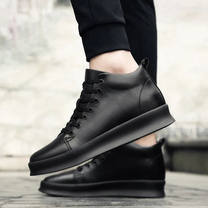 Stylish unisex sneakers with 8 cm elevation, black