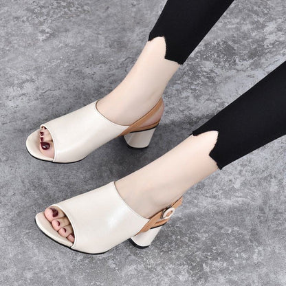 Elegante Sandalen mit offenem Zehenbereich & Fersenriemen – Halluxfreundlich & modisch