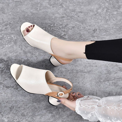Elegante Sandalen mit offenem Zehenbereich & Fersenriemen – Halluxfreundlich & modisch