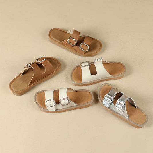 Bequeme Damensandalen Mit Verstellbaren Schnallenriemen