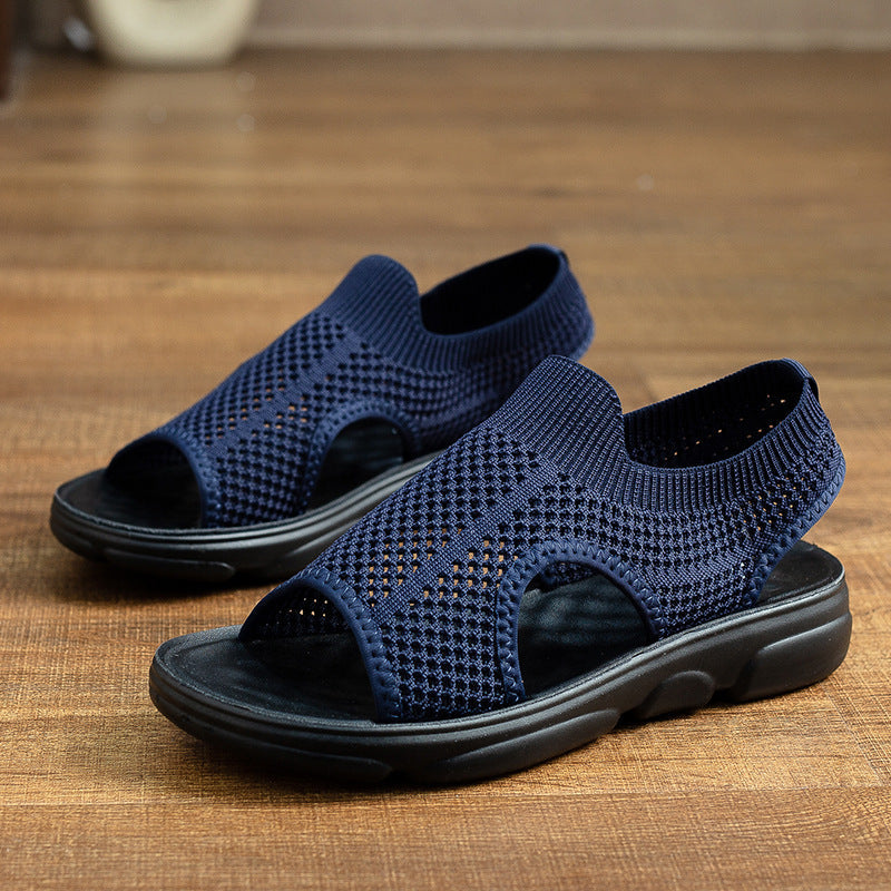 AirFlow Damen Stricksandalen Atmungsaktiv Offene Zehen