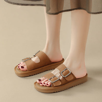 Bequeme Damensandalen Mit Verstellbaren Schnallenriemen