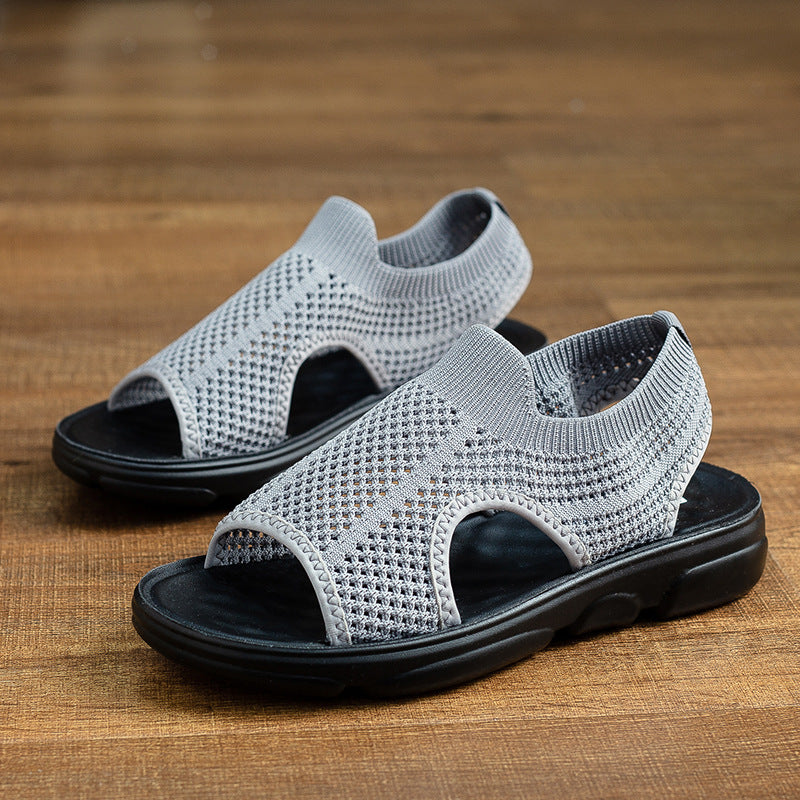 AirFlow Damen Stricksandalen Atmungsaktiv Offene Zehen