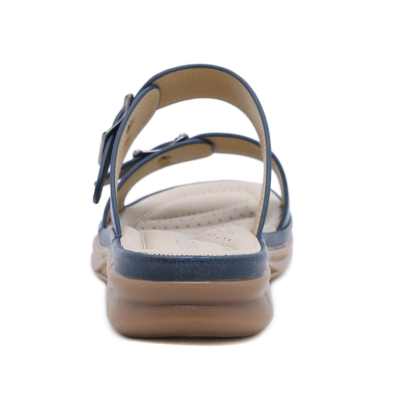 Orthopedic women's sandals with adjustable buckle straps