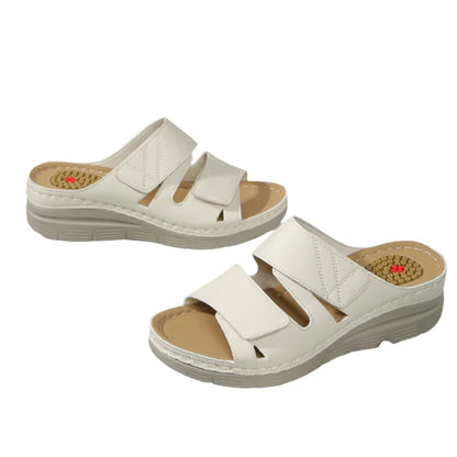 Women's Ergonomic Arch Sandals Blue Velcro Fastener